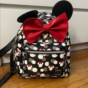 Loungefly Disney Minnie Mouse Backpack - Black, White, Red